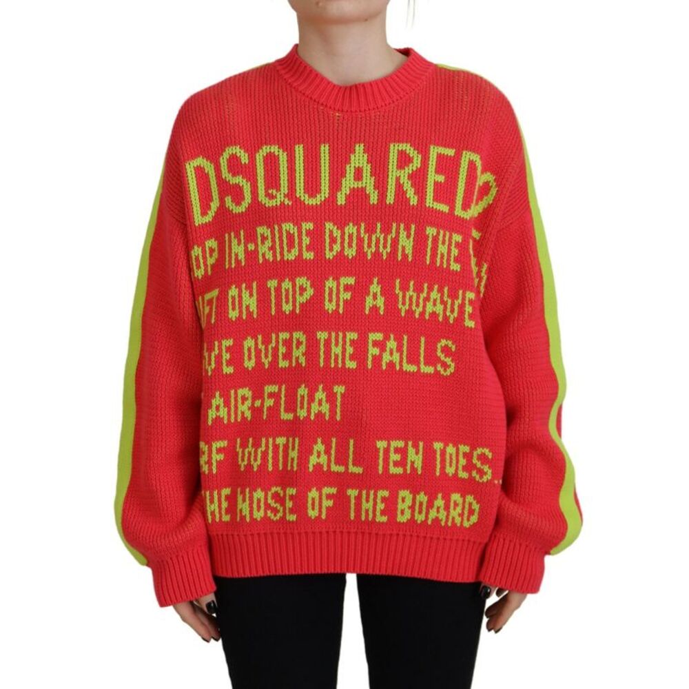 Dsquared² Multicolor Cotton Knitted Crewneck Pullover Women's Sweater